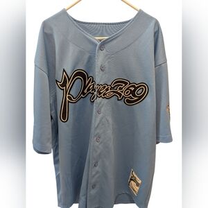 Vintage Playerz 69 Resurrection 99 Jersey XL Hip Hop Streetwear Powder Blue Y2K
